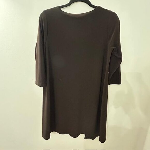 Sympli Quest Angle Top Sz 8 Top Brown Lagenlook Minimalist Chic‎ 3/4 Sleeve NWT - Picture 6 of 10
